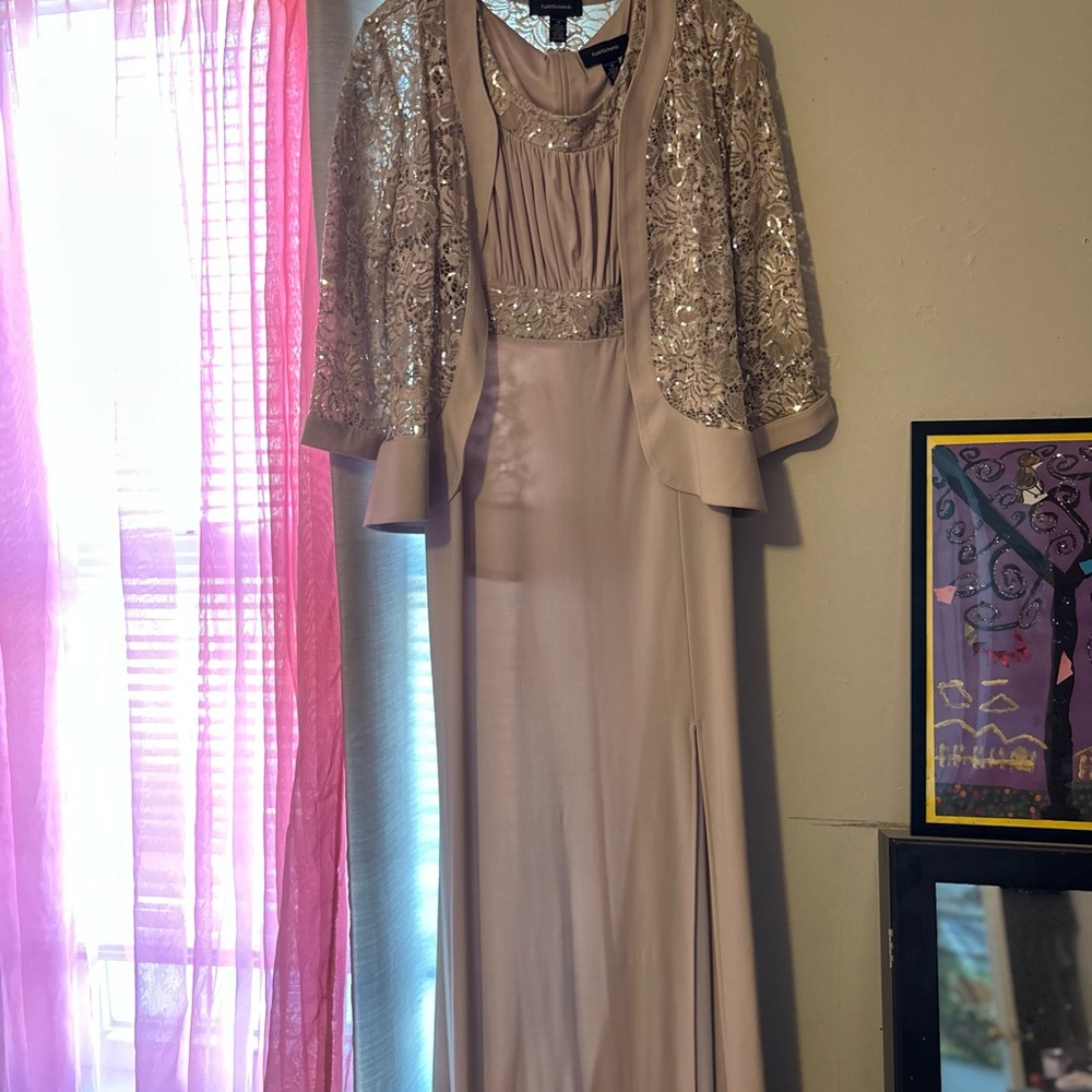 Elegant Cream Wedding Dress with Jacket- Mother of the Bride/Groom